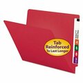Smead Smead, REINFORCED END TAB COLORED FOLDERS, STRAIGHT TAB, LETTER SIZE, RED, 100PK 25710